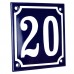 Emaljskylt 20 blå - vit 10 x 10 cm modell 11