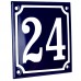 Emaljskylt 24 blå - vit 10 x 10 cm modell 11 Emaljskylt 24 blå - vit 10 x 10 cm modell 11