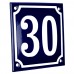 Emaljskylt 30 blå - vit 10 x 10 cm modell 11 Emaljskylt 30 blå - vit 10 x 10 cm modell 11