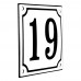 Emaljskylt 19 vit - svart 10 x 10 cm modell 10 Emaljskylt 19 vit - svart 10 x 10 cm modell 10