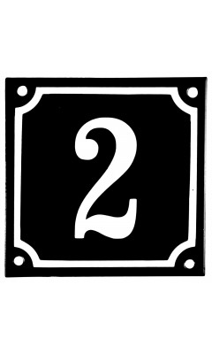 Emaljskylt 2 svart - vit 10 x 10 cm modell 12