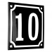 Emaljskylt 10 svart - vit 10 x 10 cm modell 12 Emaljskylt 10 svart - vit 10 x 10 cm modell 12