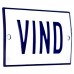 Emaljskylt VIND vit - blå 8 x 5 cm modell 1 Emaljskylt VIND vit - blå 8 x 5 cm modell 1