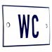 Emaljskylt WC vit - blå 8 x 5 cm modell 1 Emaljskylt WC vit - blå 8 x 5 cm modell 1