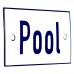 Emaljskylt Pool vit - blå 8 x 5 cm modell 1 Emaljskylt Pool vit - blå 8 x 5 cm modell 1