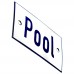 Emaljskylt Pool vit - blå 8 x 5 cm modell 1 Emaljskylt Pool vit - blå 8 x 5 cm modell 1