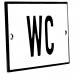Emaljskylt WC vit - svart 8 x 5 cm modell 2
