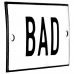 Emaljskylt BAD vit - svart 8 x 5 cm modell 2