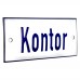 Emaljskylt Kontor vit - blå 12 x 5 cm modell 1 Emaljskylt Kontor vit - blå 12 x 5 cm modell 1