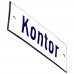 Emaljskylt Kontor vit - blå 12 x 5 cm modell 1 Emaljskylt Kontor vit - blå 12 x 5 cm modell 1
