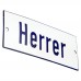 Emaljskylt Herrer vit - blå 12 x 5 cm modell 1