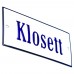 Emaljskylt Klosett vit - blå 12 x 5 cm modell 3 Emaljskylt Klosett vit - blå 12 x 5 cm modell 3