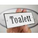 Emaljskylt Toalett vit - svart 12 x 5 cm modell 4