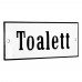 Emaljskylt Toalett vit - svart 12 x 5 cm modell 4