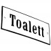Emaljskylt Toalett vit - svart 12 x 5 cm modell 4
