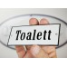 Emaljskylt Toalett vit - svart 12 x 5 cm modell 4