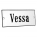 Emaljskylt Vessa vit - svart 12 x 5 cm modell 4