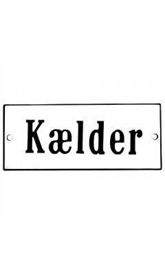 Emaljskylt Kælder vit - svart 12 x 5 cm modell 4