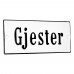 Emaljskylt Gjester vit - svart 12 x 5 cm modell 4 Emaljskylt Gjester vit - svart 12 x 5 cm modell 4