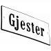 Emaljskylt Gjester vit - svart 12 x 5 cm modell 4 Emaljskylt Gjester vit - svart 12 x 5 cm modell 4