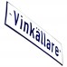 Emaljskylt Vinkällare vit - blå 15 x 5 cm modell 1