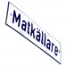 Emaljskylt Matkällare vit - blå 15 x 5 cm modell 1