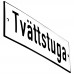 Emaljskylt Tvättstuga vit - svart 15 x 5 cm modell 2 Emaljskylt Tvättstuga vit - svart 15 x 5 cm modell 2