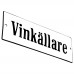 Emaljskylt Vinkällare vit - svart 15 x 5 cm modell 4