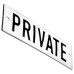 Emaljskylt PRIVATE vit - svart 10 x 3 cm modell 20
