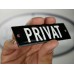 Emaljskylt PRIVAT svart - vit 10 x 3 cm modell 21