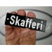 Emaljskylt Skafferi svart - vit 10 x 3 cm modell 21
