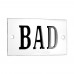 Emaljskylt BAD vit - svart 7 x 4 cm modell 22