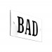 Emaljskylt BAD vit - svart 7 x 4 cm modell 22
