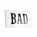 Emaljskylt BAD vit - svart 7 x 4 cm modell 22