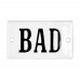 Emaljskylt BAD vit - svart 7 x 4 cm modell 22