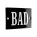 Emaljskylt BAD svart - vit 7 x 4 cm modell 23