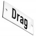 Emaljskylt Drag vit - svart 7 x 3 cm modell 20 Emaljskylt Drag vit - svart 7 x 3 cm modell 20