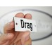 Emaljskylt Drag vit - svart 7 x 3 cm modell 20 Emaljskylt Drag vit - svart 7 x 3 cm modell 20