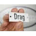 Emaljskylt Drag vit - svart 7 x 3 cm modell 20 Emaljskylt Drag vit - svart 7 x 3 cm modell 20