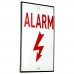 Emaljskylt ALARM vit - röd 6 x 10 cm modell 33
