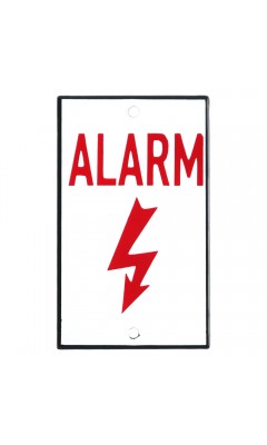 Emaljskylt ALARM vit - röd 6 x 10 cm modell 33