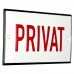 Emaljskylt PRIVAT vit - röd 10 x 6 cm modell 33