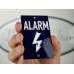 Emaljskylt ALARM blå - vit 6 x 10 cm modell 34