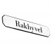 Emaljskylt Rakhyvel vit - svart 10 x 2 cm modell 30