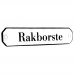 Emaljskylt Rakborste vit - svart 10 x 2 cm modell 30 Emaljskylt Rakborste vit - svart 10 x 2 cm modell 30