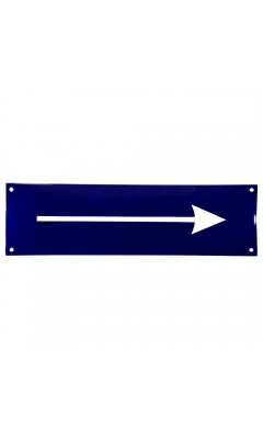 Emaljskylt Arrow blå - vit 35 x 10 cm modell 11