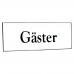 Emaljskylt Gäster vit - svart 6 x 2 cm modell 9