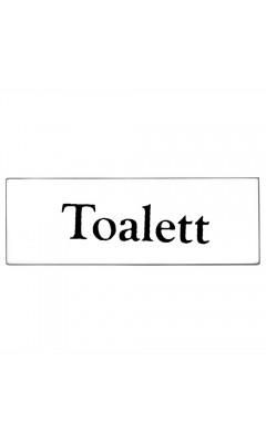 Emaljskylt Toalett vit - svart 6 x 2 cm modell 9