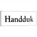 Emaljskylt Handduk vit - svart 6 x 2 cm modell 9 Emaljskylt Handduk vit - svart 6 x 2 cm modell 9