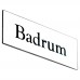 Emaljskylt Badrum vit - svart 6 x 2 cm modell 9 Emaljskylt Badrum vit - svart 6 x 2 cm modell 9